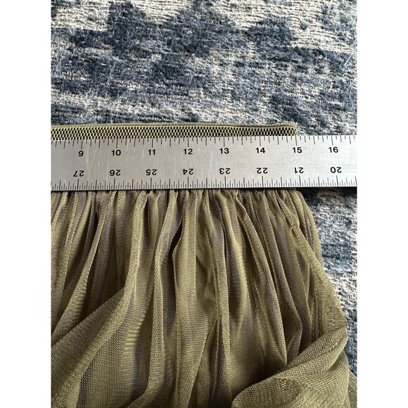 Olive Green Midi Skirt Cottage Garden Feminine Romantic Whimsy Lacey~Medium~NEW - Picture 7 of 8